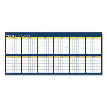 House of Doolittle™ Recycled Reversible Yearly Wall Planner, 60 X 26, White-blue-yellow Sheets, 12-month (jan To Dec): 2022 freeshipping - TVN Wholesale